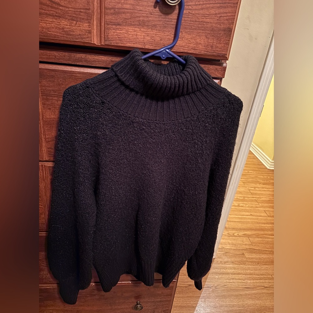 Ladies Size Large “Who What Wear” cozy soft navy turtleneck sweater.